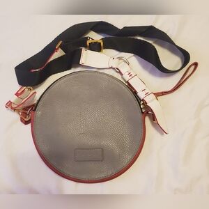 Vionnet Gray and Red Crossbody Bag